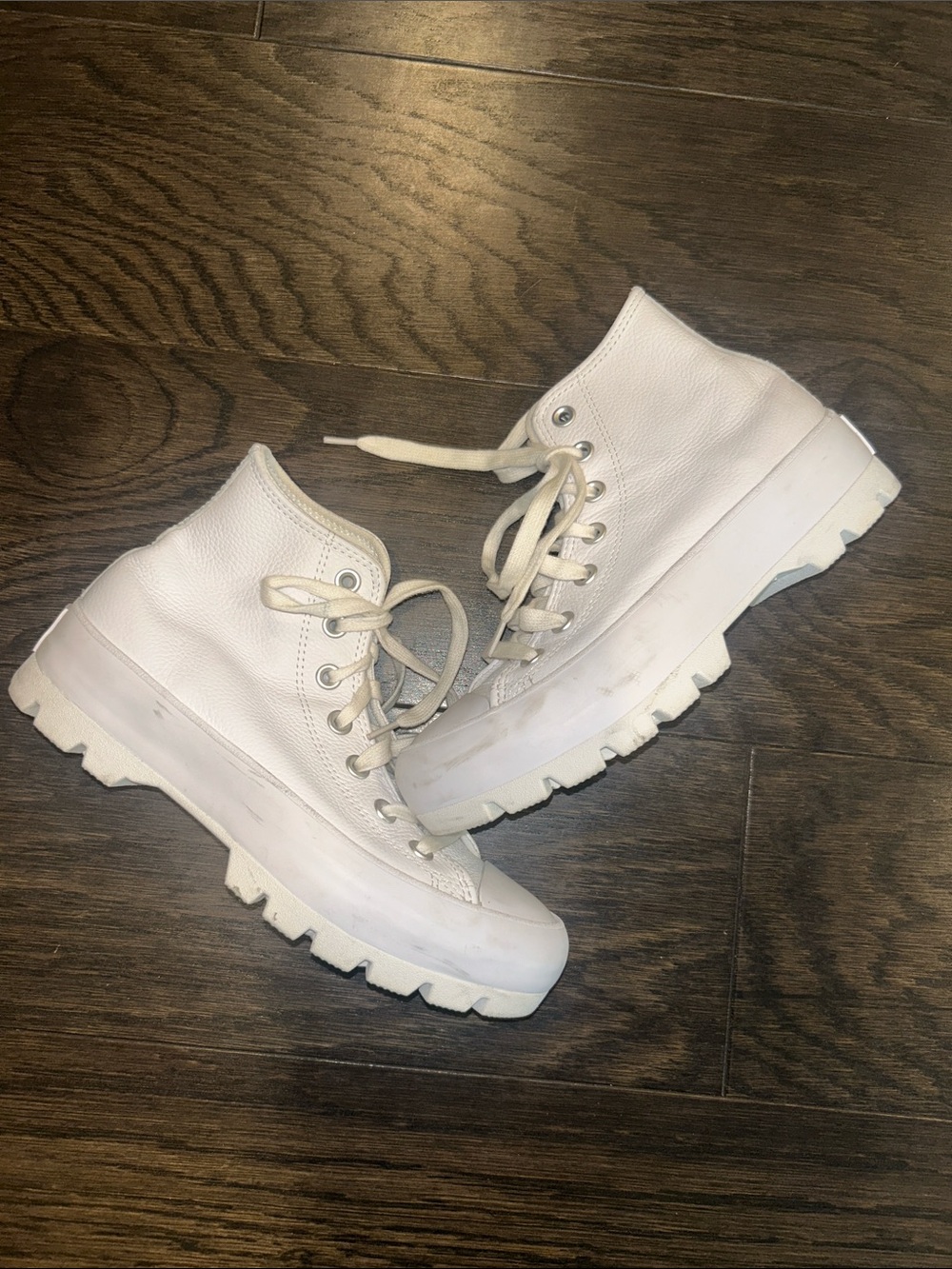 Converse White Platform Lace-Up Women's Boots